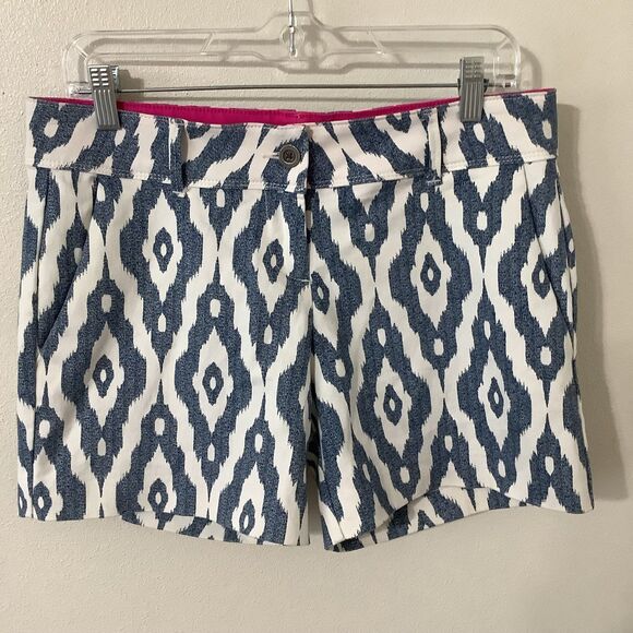Isaac Mizrahi New York Tailored Geometric Print Cruise Summer Shorts Size 4 - Picture 1 of 11